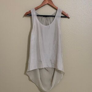 Beautiful People Taupe Elegant Sleeveless Silk Tank Top Size S